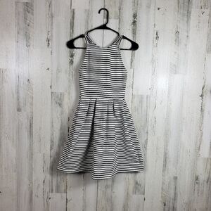 SO black and white striped summer dress XS